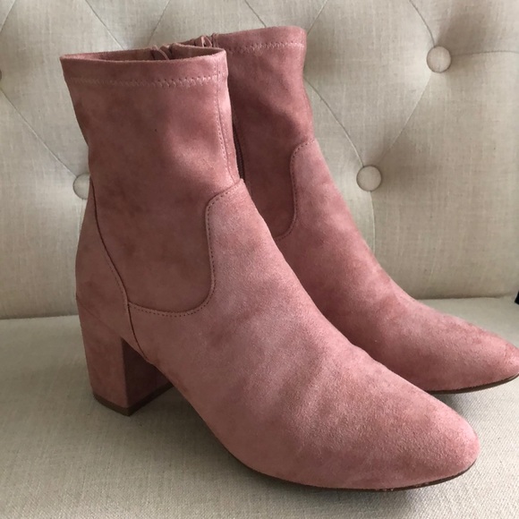 slim calf block heel boots